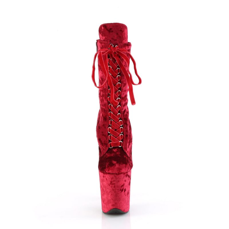 Pleaser Flamingo-1045VEL Stiefel Damen Rot | ZAQIKQVAH