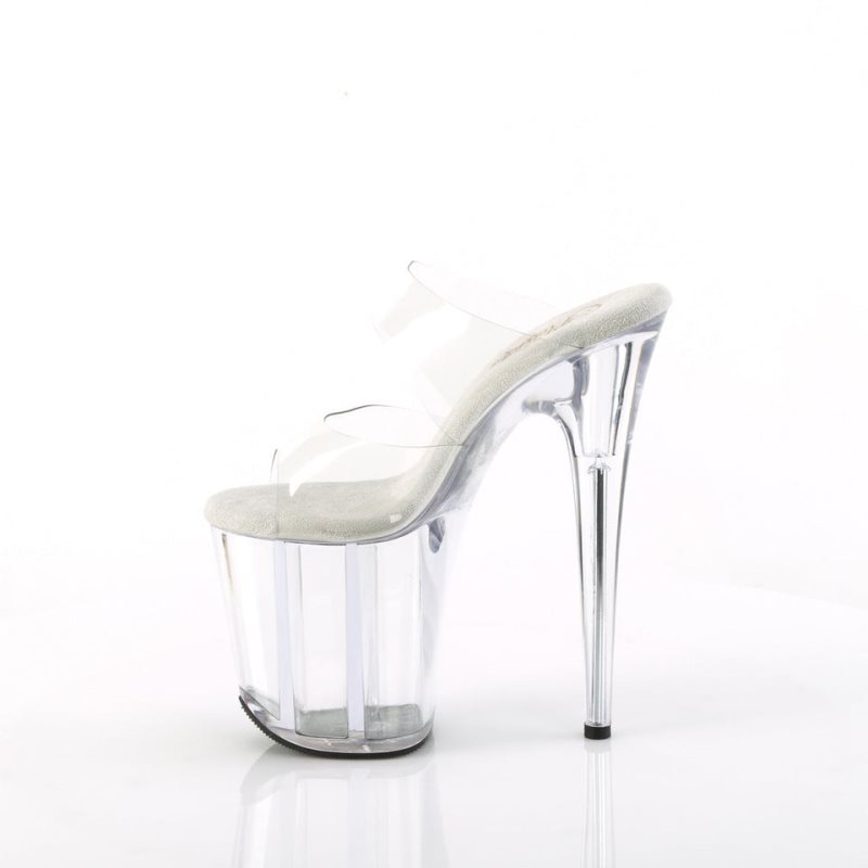 Pleaser Flamingo-802 Plateau High Heels Damen Clear | SQJNGDJNS