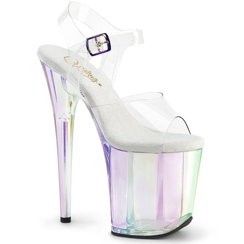 Pleaser Flamingo-808HT Plateau High Heels Damen Clear | HQIGYQUBN