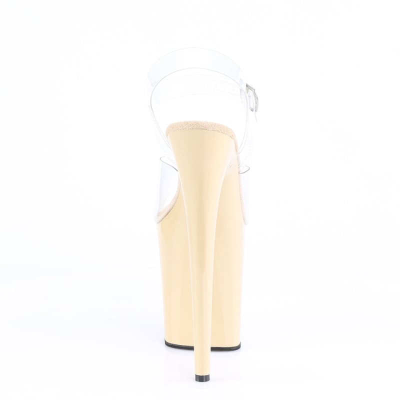 Pleaser Flamingo-808 Plateau High Heels Damen Beige | WYXMSEGUI