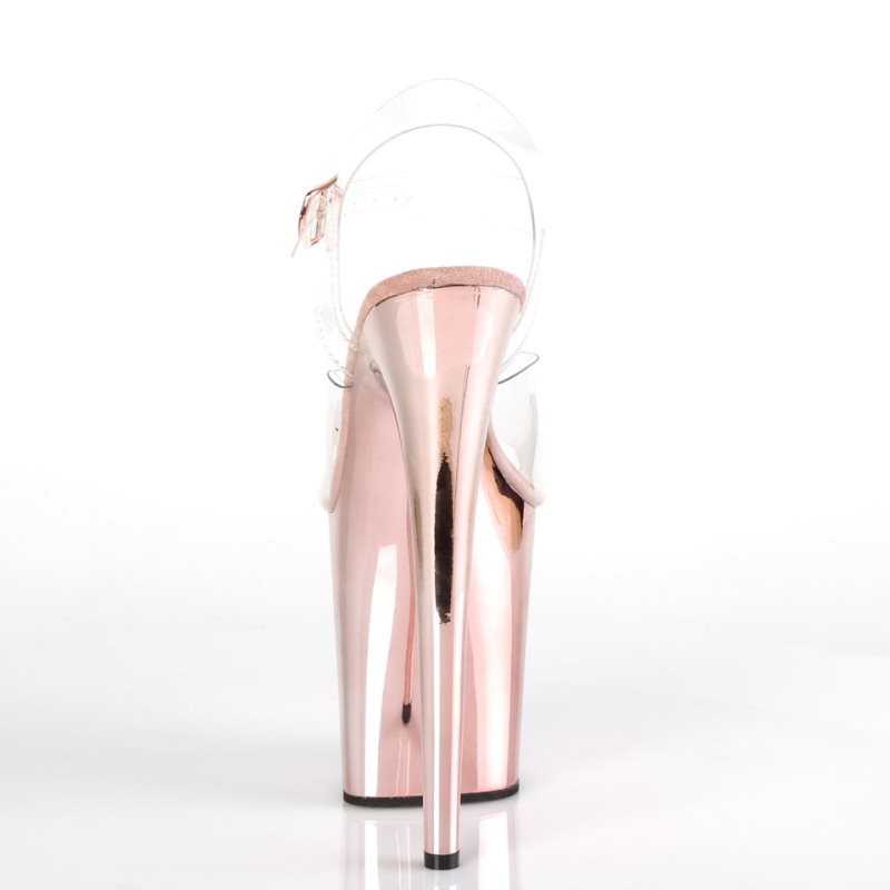 Pleaser Flamingo-808 Plateau High Heels Damen Rosa Gold | RJTNPDQMA