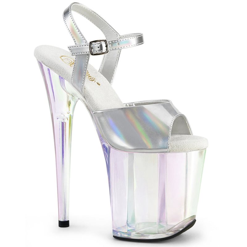 Pleaser Flamingo-809HT Plateau High Heels Damen Silber | NHJCKCQRA