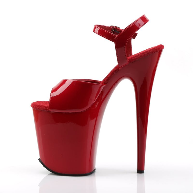 Pleaser Flamingo-809 Plateau High Heels Damen Rot | YOHPZKOCF