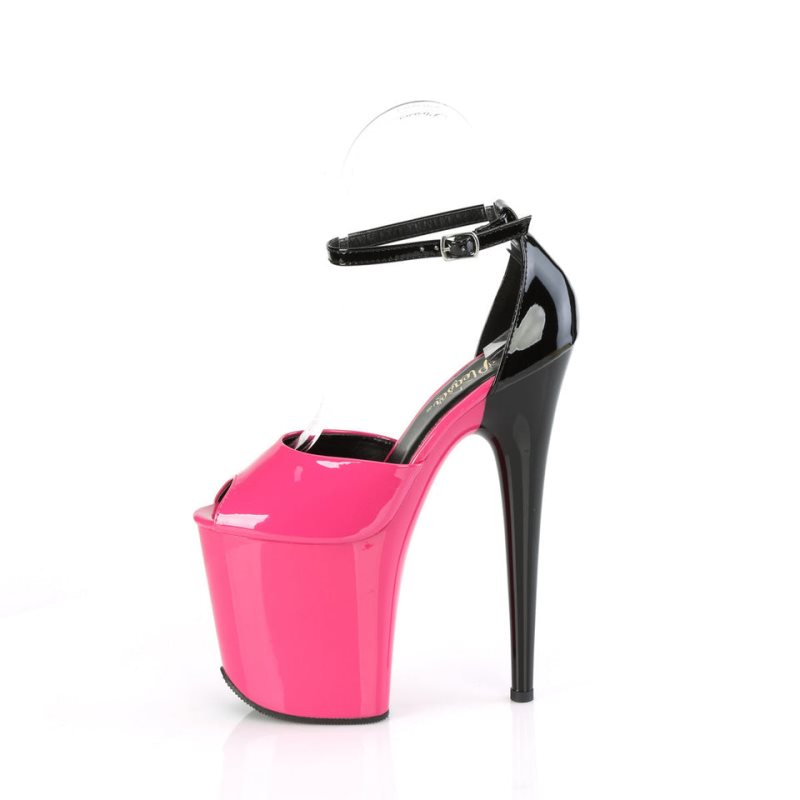 Pleaser Flamingo-868 Plateau High Heels Damen Rosa Schwarz | FJVXPKBJC