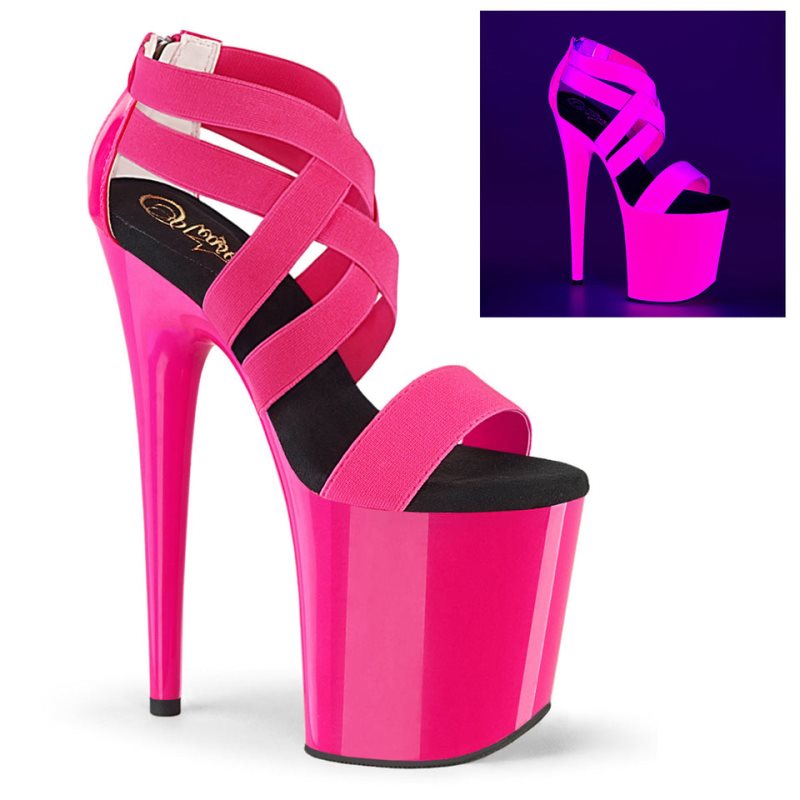 Pleaser Flamingo-869UV Plateau High Heels Damen Rosa | AYZNOJEIZ