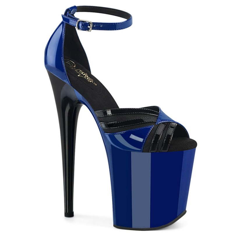 Pleaser Flamingo-884 Plateau High Heels Damen Blau Schwarz | FZMXFEPON