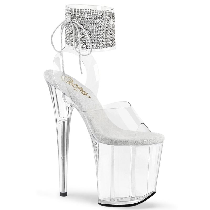 Pleaser Flamingo-891-2RS Plateau High Heels Damen Clear | WSXDLHQID