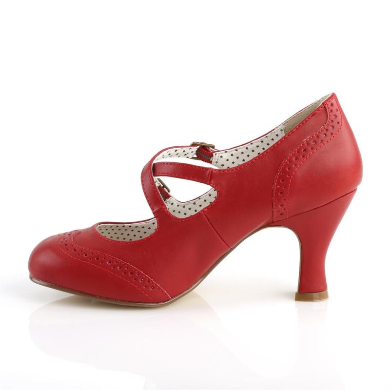 Pleaser Flapper-35 Vegan Leather Pumps Damen Rot | XDJRGHCBN