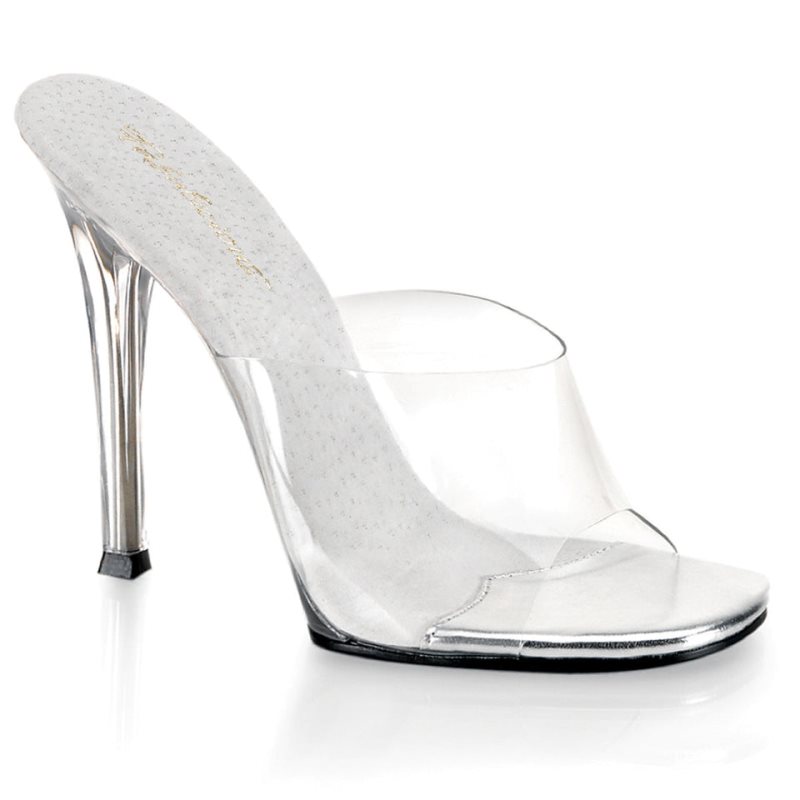 Pleaser Gala-01 Pantoletten Damen Clear | CQMLKZJFM