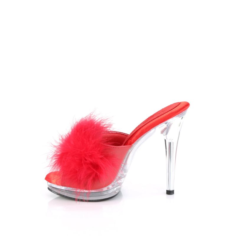 Pleaser Glory-501F-8 Pantoletten Damen Rot | AVJDZKPFT