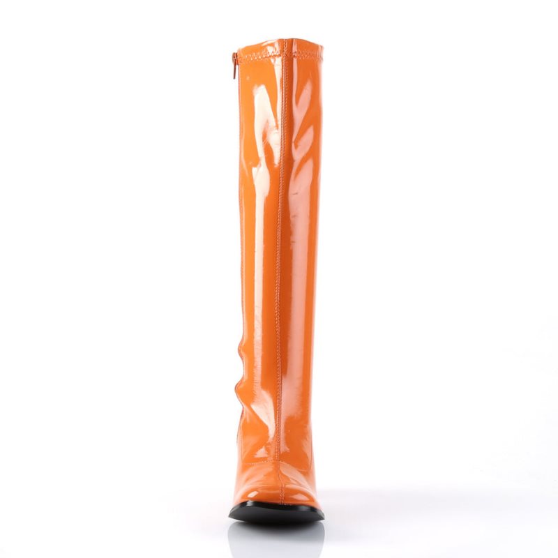 Pleaser Gogo-300 Kniehohe Stiefel Damen Orange | CHGPKDSOJ