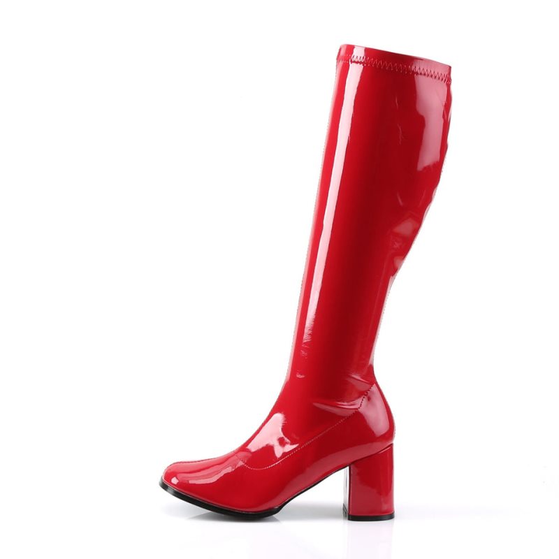 Pleaser Gogo-300 Kniehohe Stiefel Damen Rot | WELVOVBMQ