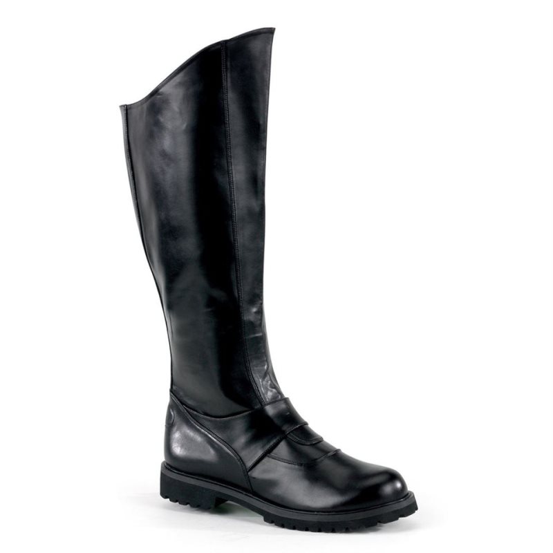 Pleaser Gotham-100 Vegan Leather Kniehohe Stiefel Herren Schwarz | RACGQZSIO