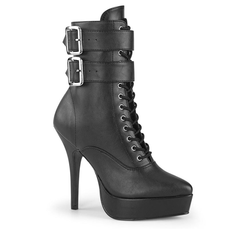 Pleaser Indulge-1026 Vegan Leather Stiefel Damen Schwarz | PMWQCPERN