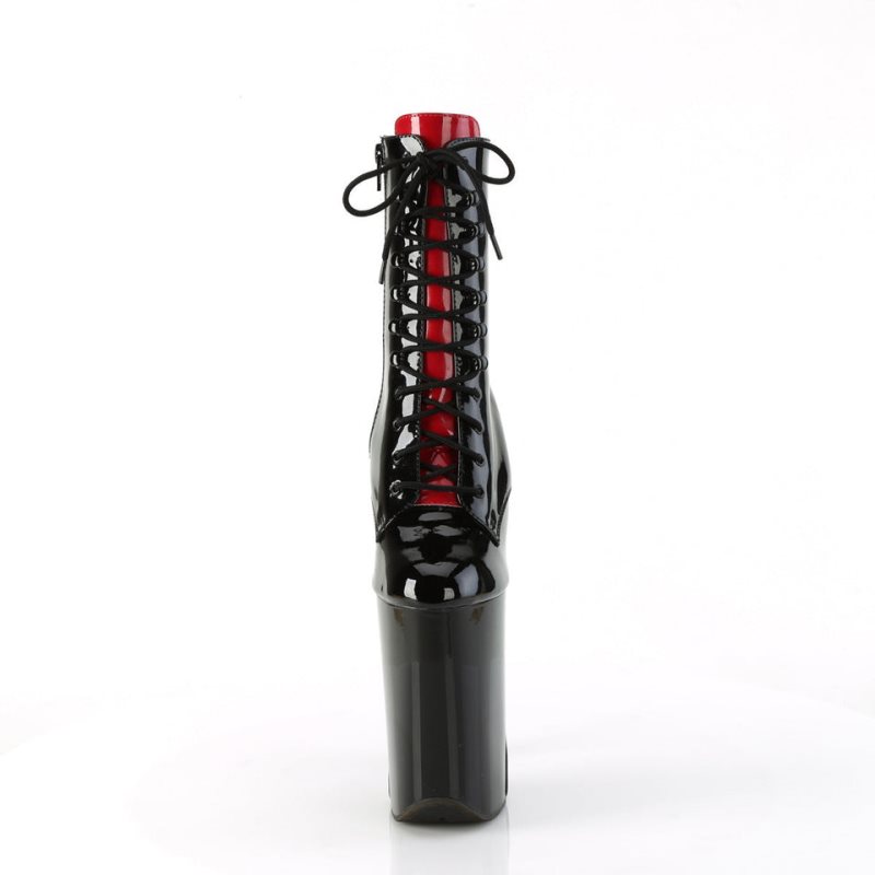 Pleaser Infinity-1020FH Stiefel Damen Schwarz Rot | YKJMALFVR