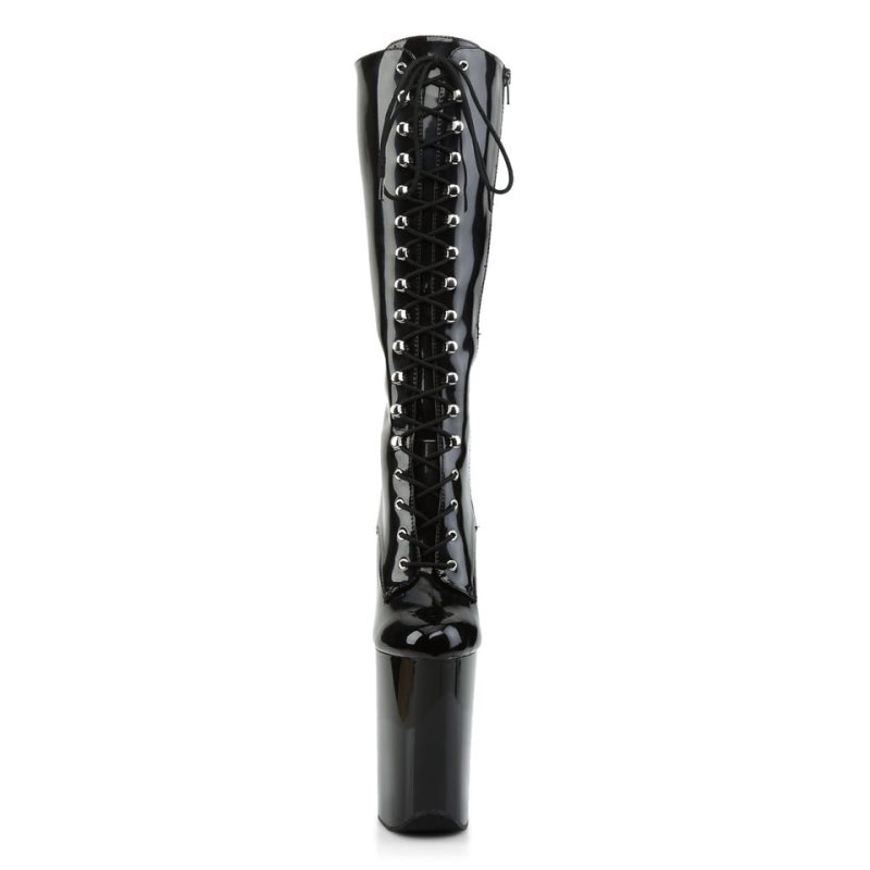 Pleaser Infinity-2020 Kniehohe Stiefel Damen Schwarz | BEUZKLTYH