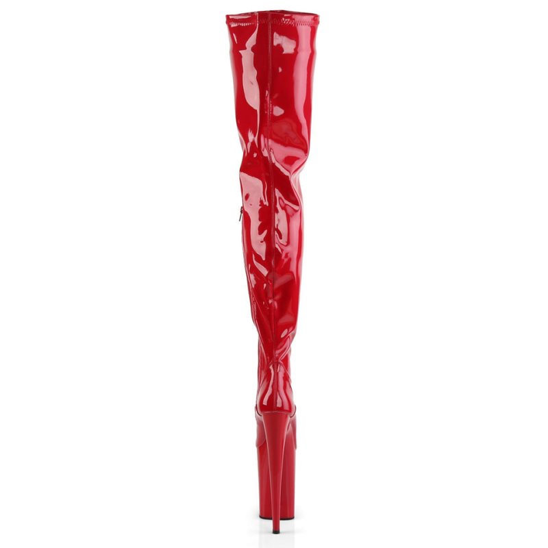 Pleaser Infinity-4000 Overknee Stiefel Damen Rot | MOLWGUPBQ