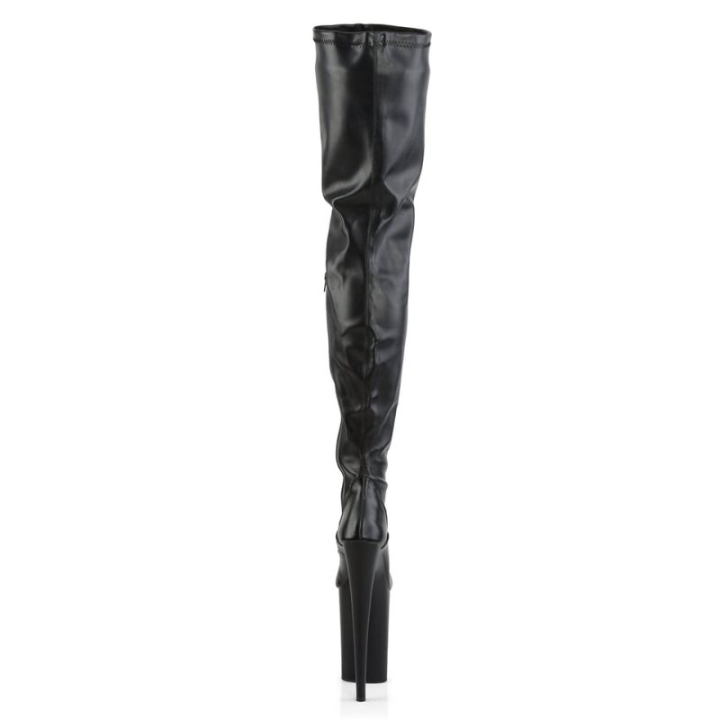 Pleaser Infinity-4000 Vegan Leather Overknee Stiefel Damen Schwarz | BCDRLAPOX