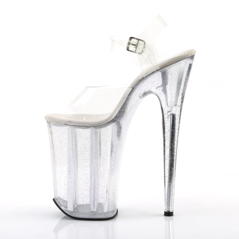 Pleaser Infinity-908MG Plateau High Heels Damen Clear | QCFYJGCFE