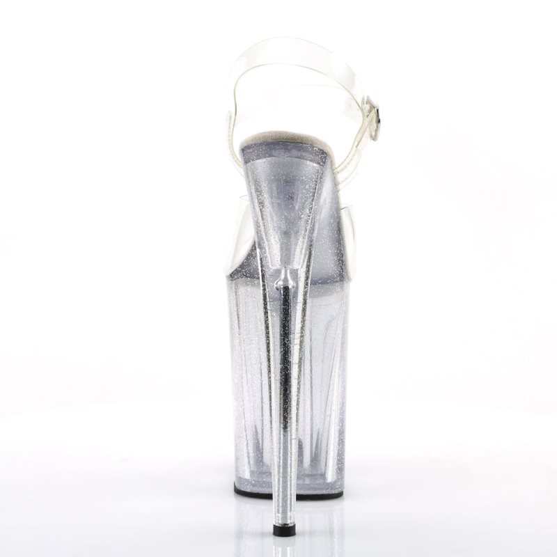 Pleaser Infinity-908MG Plateau High Heels Damen Clear | QCFYJGCFE