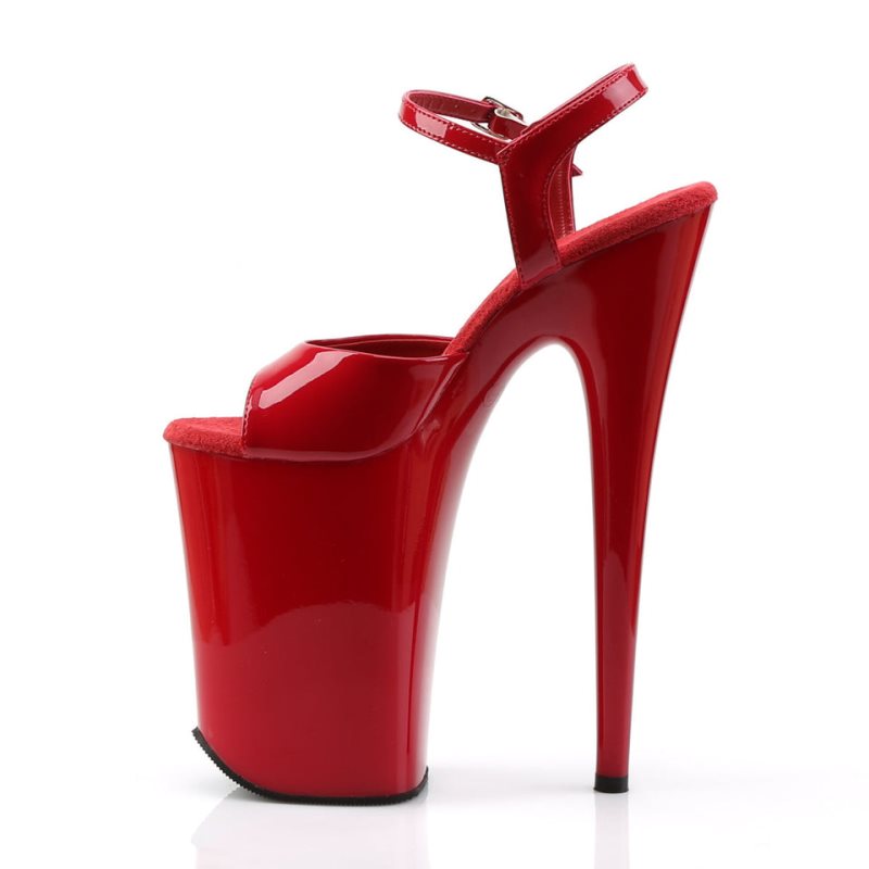 Pleaser Infinity-909 Plateau High Heels Damen Rot | BUPQPHBQT