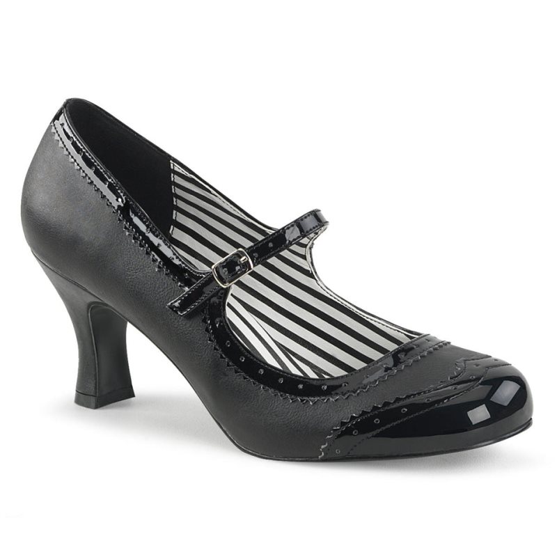 Pleaser Jenna-06 Faux Leather Pumps Damen Schwarz | ZMNGZVLDT