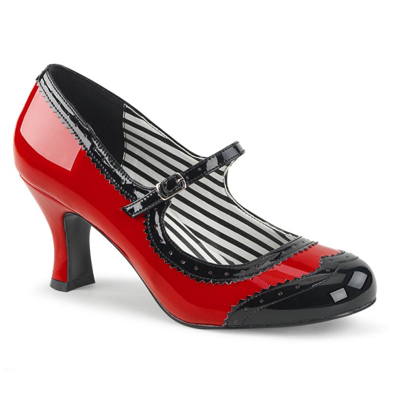 Pleaser Jenna-06 Pumps Damen Rot Schwarz | EOVUBRSZX