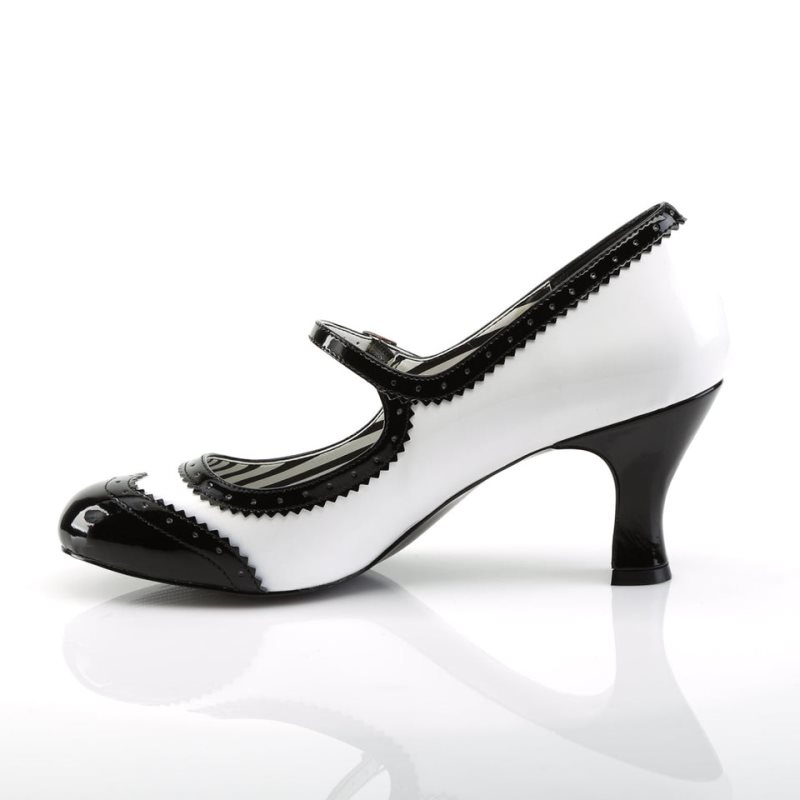 Pleaser Jenna-06 Pumps Damen Weiß Schwarz | NTZEFDXQR