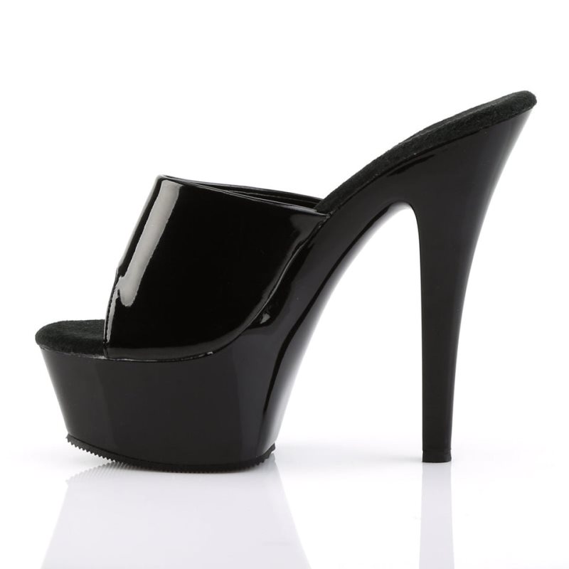 Pleaser Kiss-201 Plateau High Heels Damen Schwarz | OYJCIDYXS