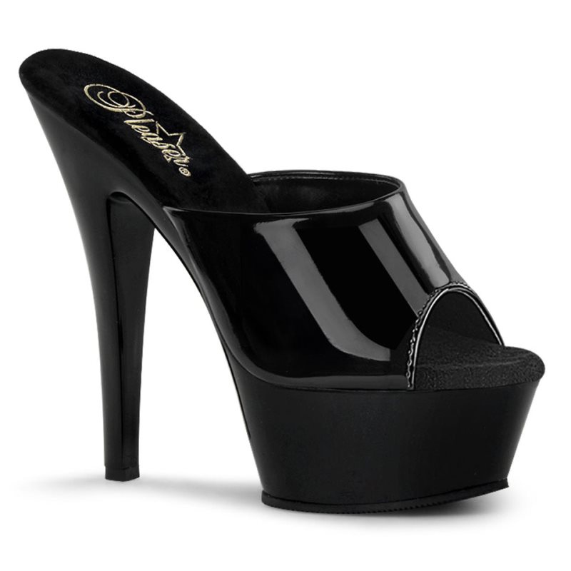 Pleaser Kiss-201 Plateau High Heels Damen Schwarz | OYJCIDYXS