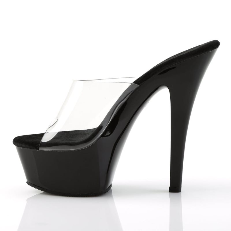 Pleaser Kiss-201 Plateau High Heels Damen Schwarz | YAEVYKSJO