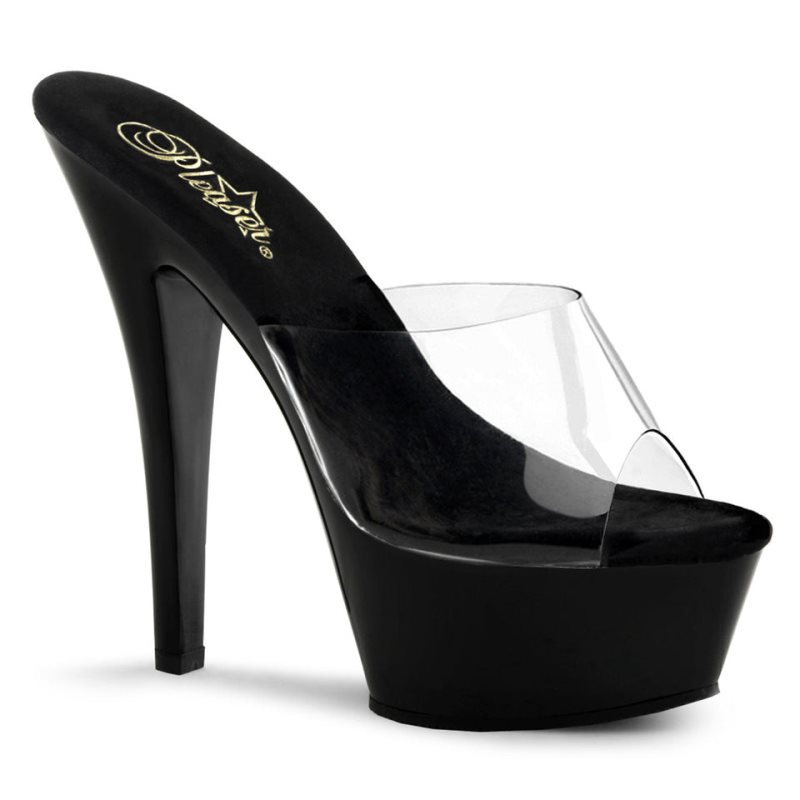 Pleaser Kiss-201 Plateau High Heels Damen Schwarz | YAEVYKSJO