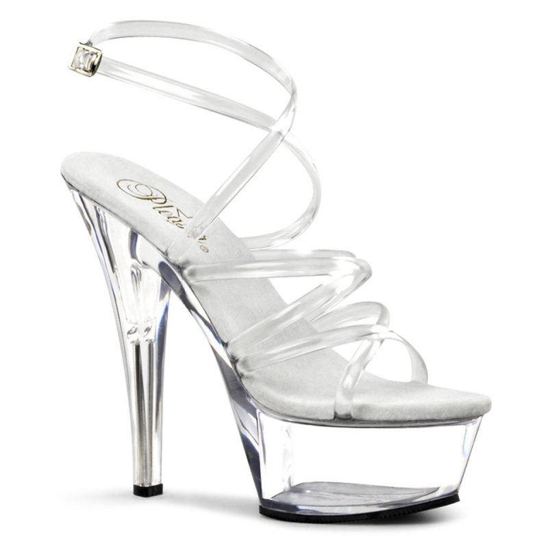 Pleaser Kiss-206 Plateau High Heels Damen Clear | LYGEBNWID