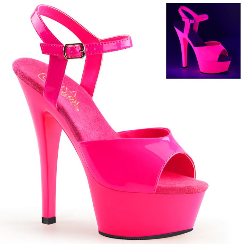 Pleaser Kiss-209UV Plateau High Heels Damen Rosa | MWOCPSRWD