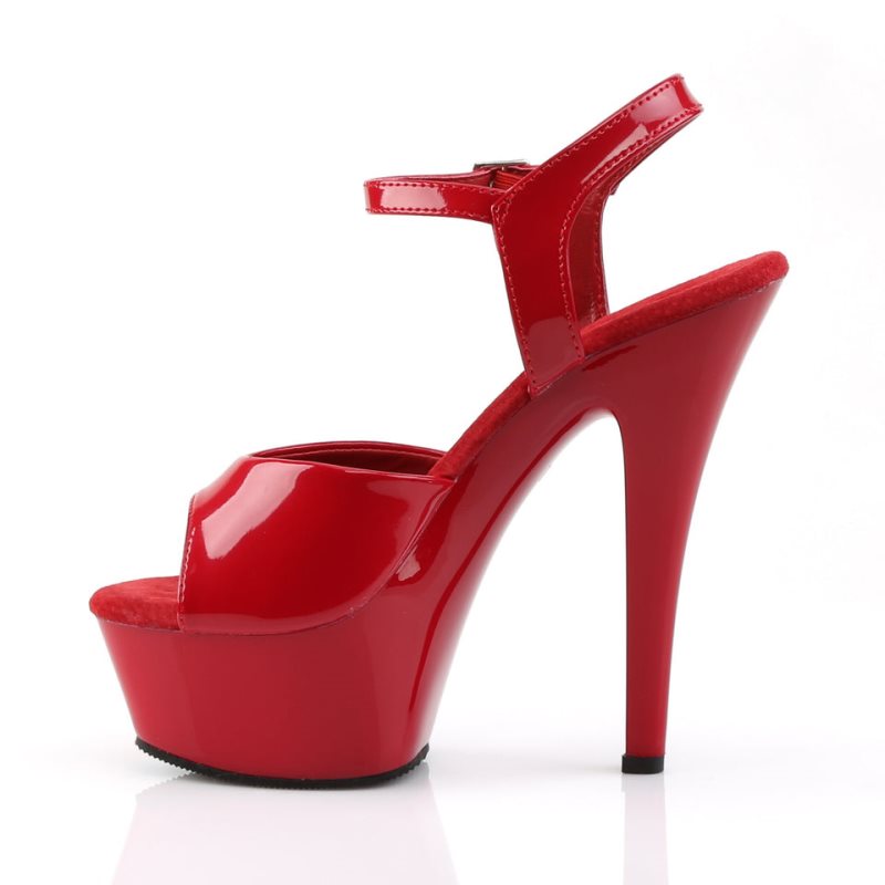 Pleaser Kiss-209 Plateau High Heels Damen Rot | EMCXJLPWH