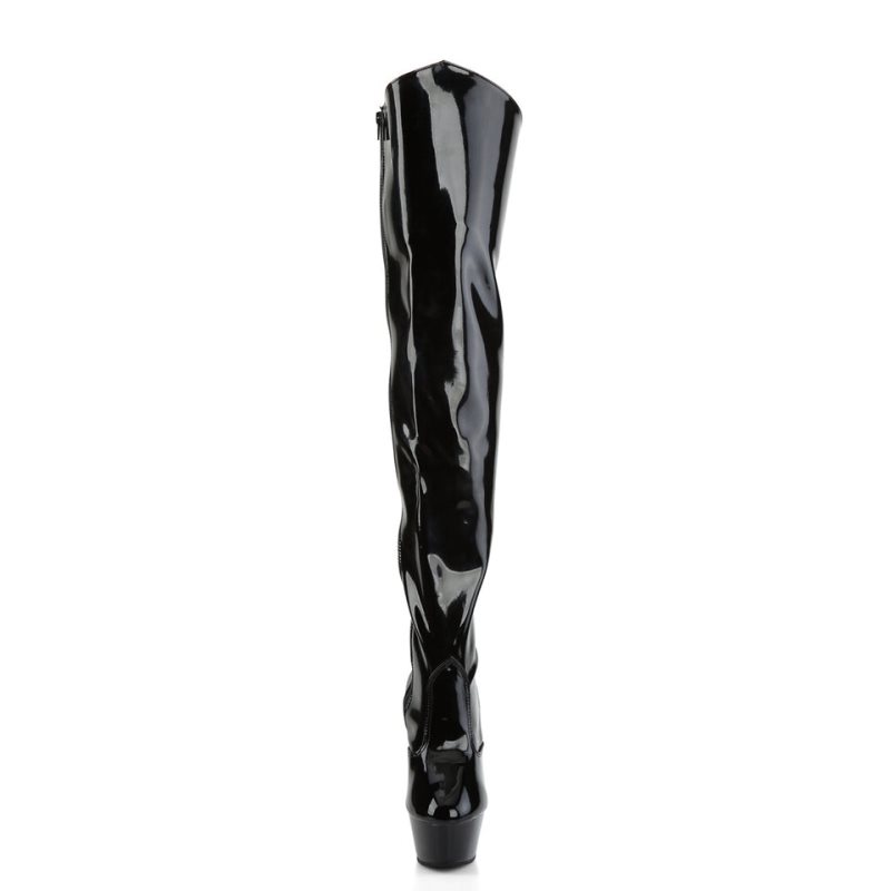 Pleaser Kiss-3010 Overknee Stiefel Damen Schwarz | PVECDRQWN