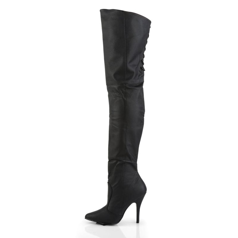 Pleaser Legend-8899 Leather Overknee Stiefel Damen Schwarz | JKBASDUZC