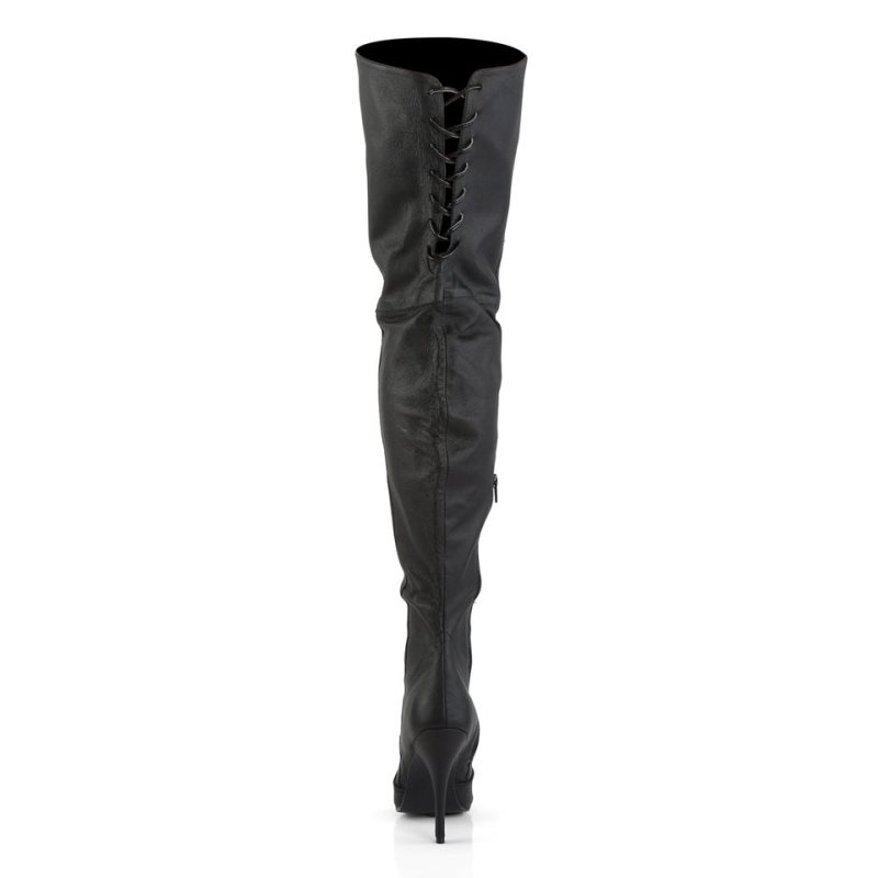 Pleaser Legend-8899 Leather Overknee Stiefel Damen Schwarz | JKBASDUZC