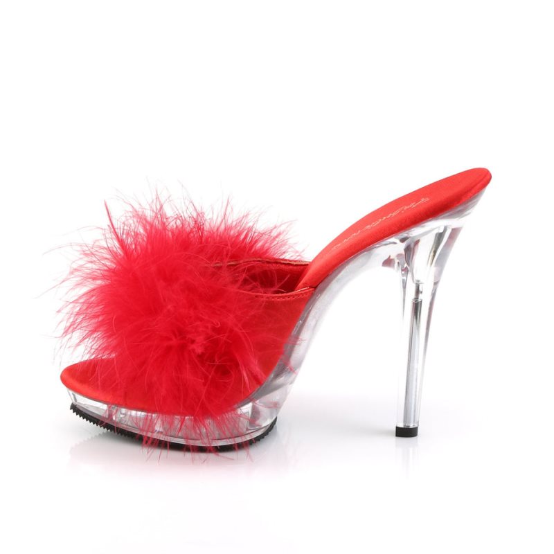 Pleaser Lip-101-8 Plateau High Heels Damen Rot | LAFEDTYKQ