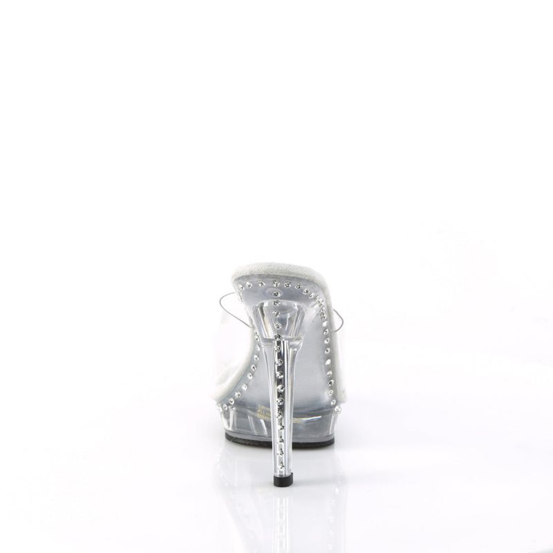 Pleaser Lip-101LS Plateau High Heels Damen Clear | EVWQRTHLS