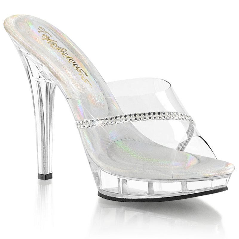 Pleaser Lip-101R Plateau High Heels Damen Clear | XQBPAWKLY