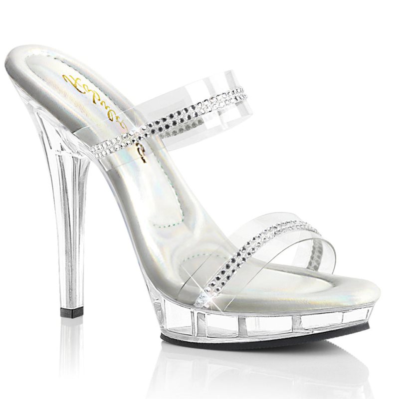 Pleaser Lip-102-2 Plateau High Heels Damen Clear | GKTVBKHYR