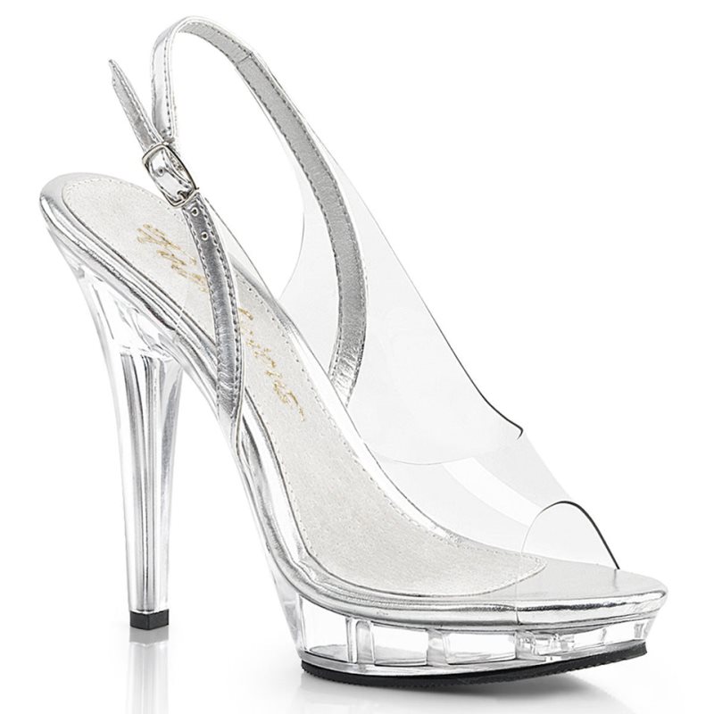 Pleaser Lip-150 Highheels Damen Silber | EVXPDTKJL