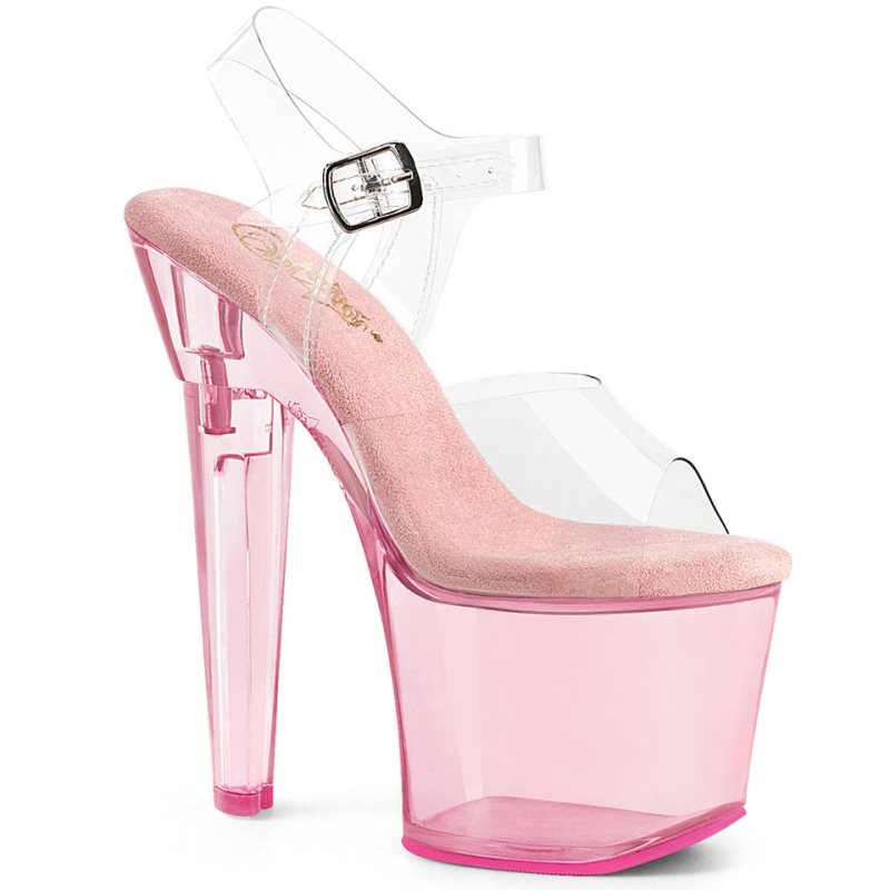 Pleaser Lovesick-708T Plateau High Heels Damen Rosa | MWPGKJZNL