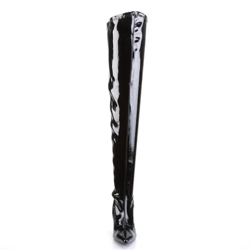 Pleaser Lust-3000 Overknee Stiefel Damen Schwarz | QMLTSZOQI