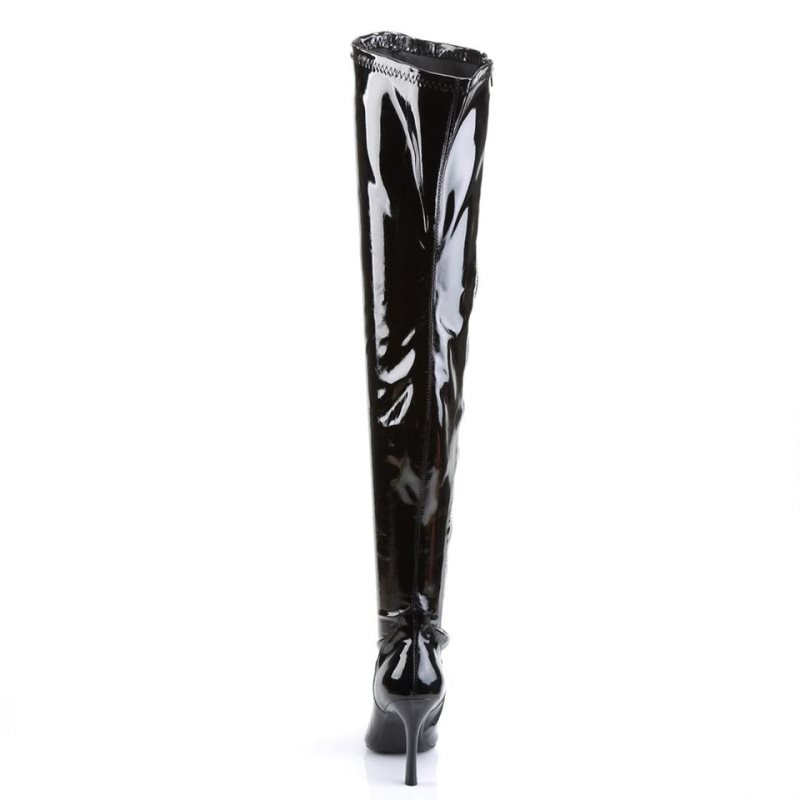 Pleaser Lust-3000 Overknee Stiefel Damen Schwarz | QMLTSZOQI