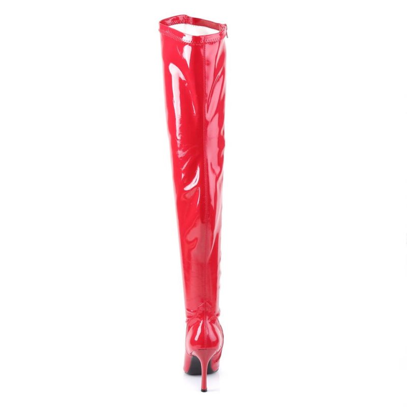 Pleaser Lust-3000 Overknee Stiefel Damen Rot | QKTDABFKE