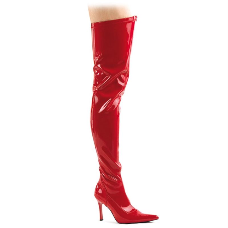 Pleaser Lust-3000 Overknee Stiefel Damen Rot | QKTDABFKE