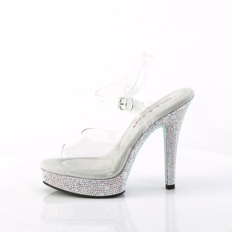 Pleaser Majesty-508DM Plateau High Heels Damen Clear | VESJLEKQI