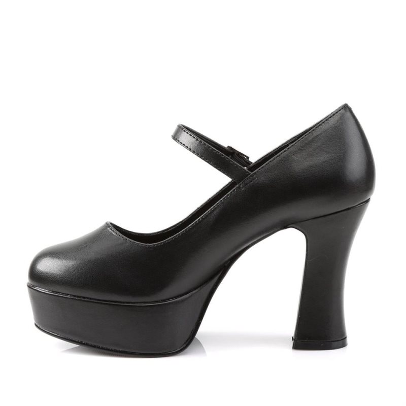 Pleaser Maryjane-50 Vegan Leather Pumps Damen Schwarz | DXFKCEXTW